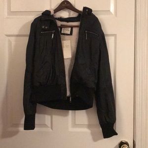 Fashion nova leather jacket with fur inside